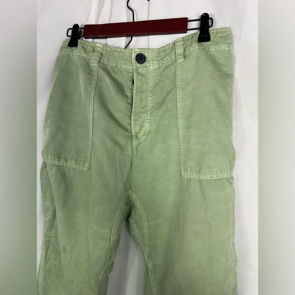 Zara cargo linen blend turn up hem trousers size M